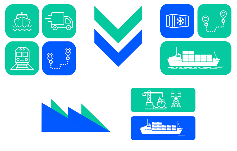 Greensee ecosystem modules: TRACE, GEOCE, Blueroutes, RISE and VISTA